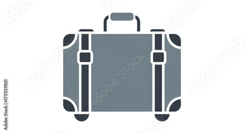 Illustration of a gray suitcase, a symbol of travel, luggage, and adventure, suitable for design and tourism projects