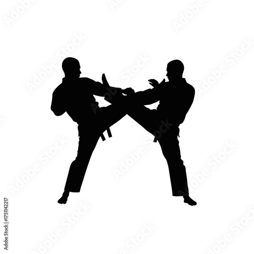 Men practicing martial arts and sparring for International Men's Day  