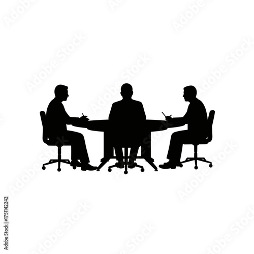 Three men discussing ideas in a meeting room for International Men's Day  