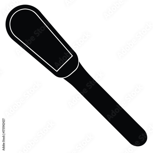Black silhouette icon of a foot file or rasp tool Keywords: foot file, foot rasp, pedicure tool, foot care