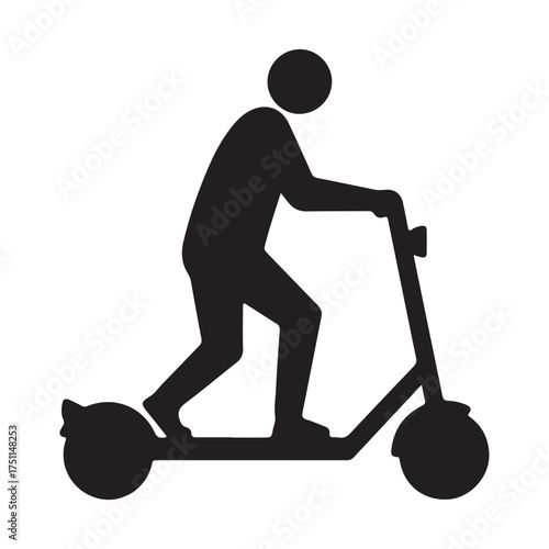 Electric Scooter Icon Illustration for Modern Transportation and Eco Friendly Urban Mobility Solutions for City Dwellers