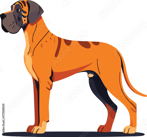 Cute cartoon a illustrator vector Great Dane