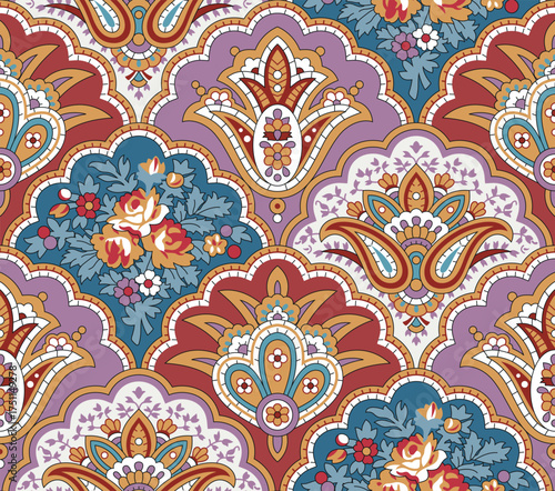 Classic Popular Flower Seamless pattern background - For easy making seamless pattern use it for filling any contours