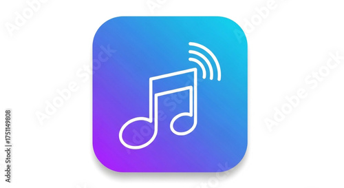 Music app icon a simple and clean design for a music application, perfect for use in app stores and websites