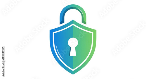Security shield with keyhole, representing data protection, access control, and digital safety measures