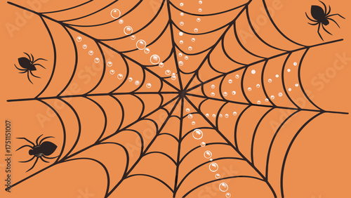 Halloween Vector Pattern Design. spider web seamless pattern. Ghost Parade Pattern. Funny cartoon halloween characters and decoration pattern illustration