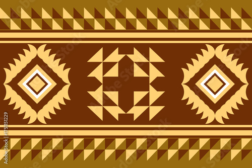 Geometric pattern brown tones. Seamless Native American tribal fabric. ethnic motif. tiles, picture books,rug,carpet,Patola saree. design vector illustration for woven textile printing blanket fashion