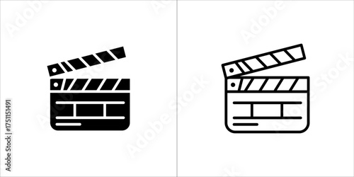 Vector art of clapperboard for film production