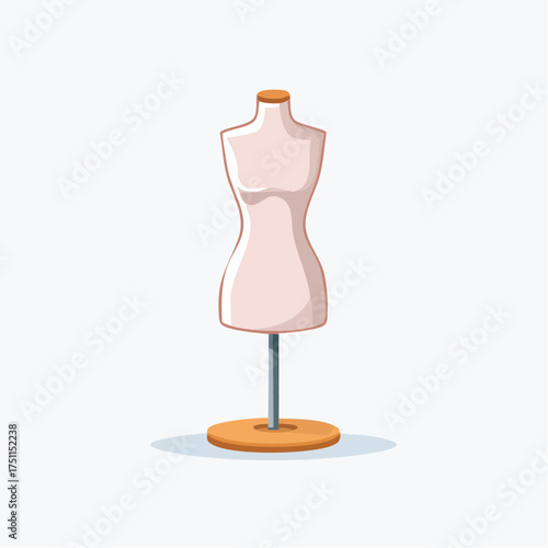 Illustrative Depiction of a Tailor's Mannequin Isolated on a White Background for Design