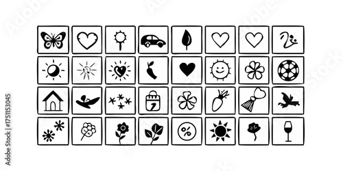Playing cards icon set vector illustration symbol for game design element and web buttons pattern