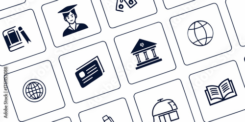 The set of abstract background illustrations and vector house icons are useful web design symbols