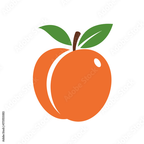 Peach Fruit Silhouette Vector Design Illustration Clipart Eps