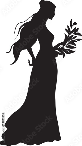 bride and groom silhouette vector illustration