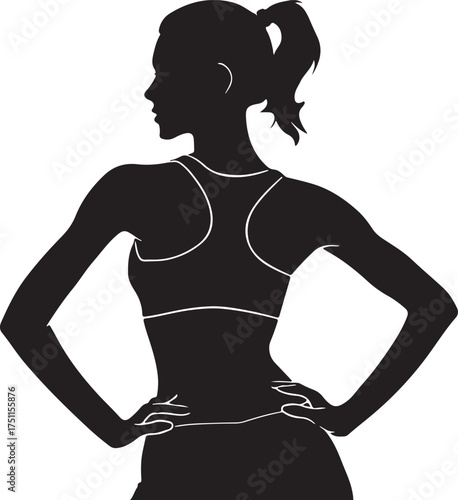 Silhouette of a sporty woman vector illustration
