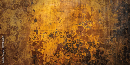 Grungy and weathered rusty metal plate provides a dark and rough texture backdrop, capturing the feel of an old, dirty, and aged surface.