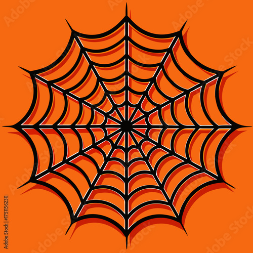 Spider Web Vector Illustration – Detailed Web Design for Halloween & Gothic Themes