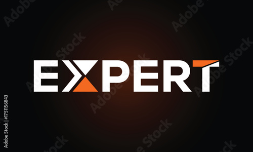 expert modern typography logo design template vector