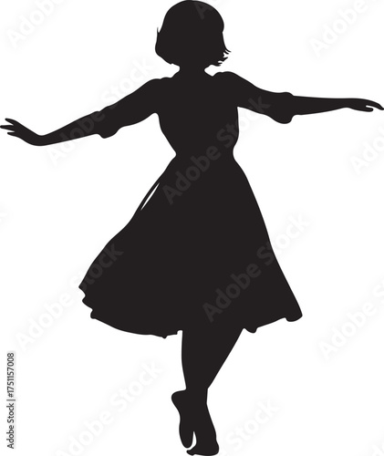 silhouette of a ballet dancer vector illustration 