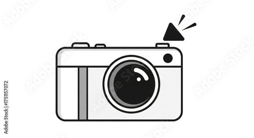 Camera icon photography equipment digital camera lens flash vector illustration graphic design image
