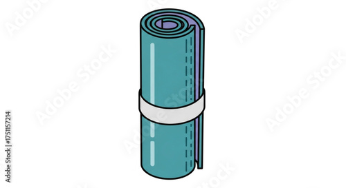 Rolled up yoga mat pilates fitness exercise equipment workout gear accessory for gym and home training class 100