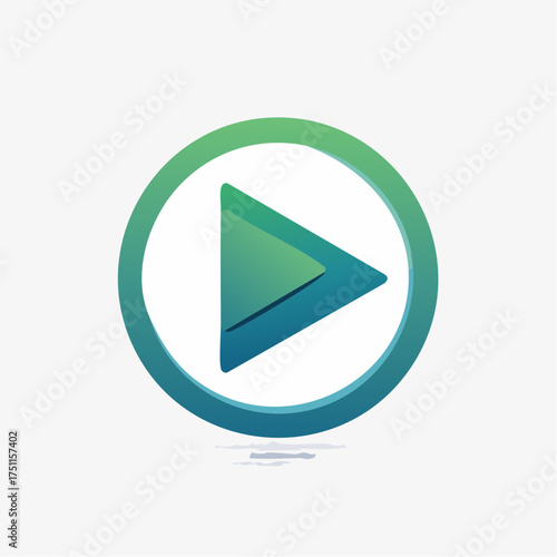 Free Download Modern and Stylish Play Button Icon with Gradual Color Transition on a White Background - GFXLoad