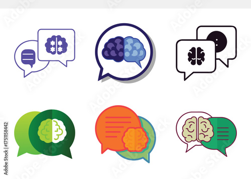 Chatbot Icon – Message Bubble with Neural Network Patterns