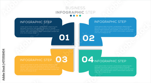 Infographic design with icons and 4 options or steps. Infographics for business concept. Can be used for process diagram, presentations, workflow layout, banner, flow chart, info graph. 