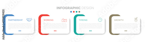 Infographic design template. timeline concept with 4 step or option. can be used for business tamplate. Process diagram, 4 options on white background, Infographic elements vector illustration.