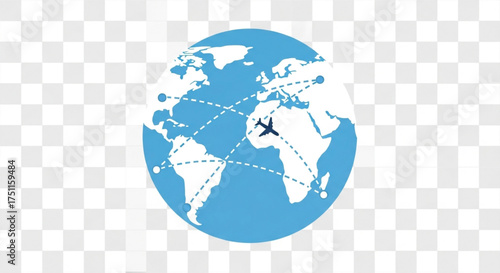 Global travel network airplane flight routes around world international destinations and connections concept