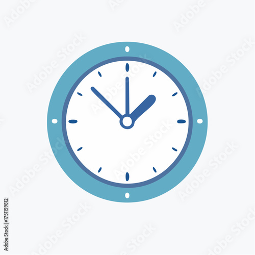 Simplified Blue Clock Illustration Depicting Time Management and Punctuality Concepts