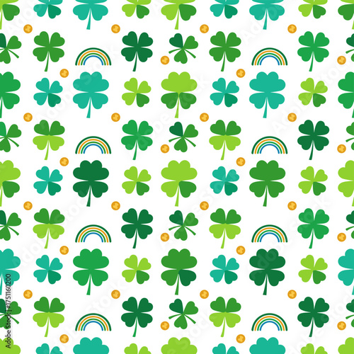 Green clover vector background for St