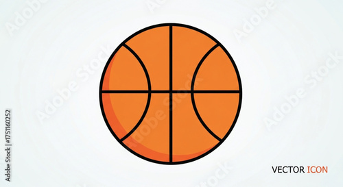 Basketball vector icon illustration for sports equipment and game design needs exactly one hundred