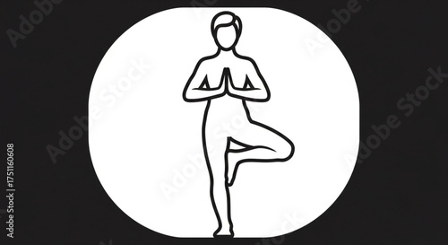 Yoga tree pose illustration for meditation and wellness practices for beginners and advanced yogis