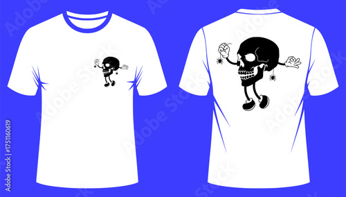 cartoon skull mascot t shirt design