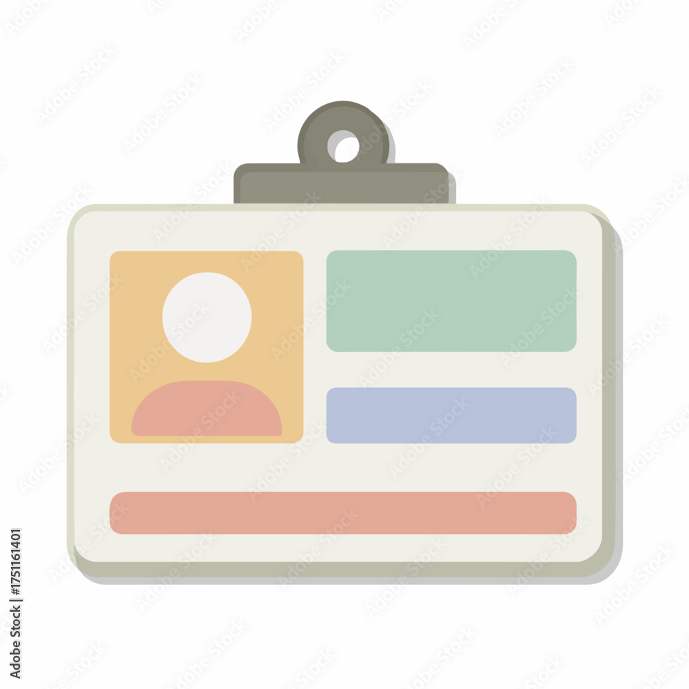 Fototapeta premium Sleek Minimalist ID Card Icon Design