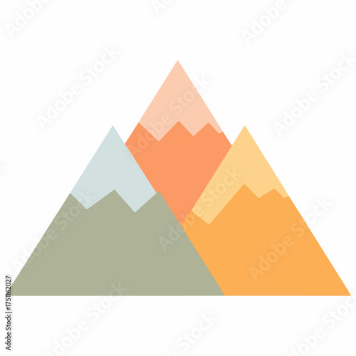 Minimalist Mountain Icon in Flat Design