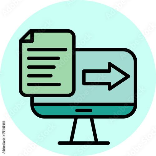 Document Transfer Icon – Online File Sharing and Data Exchange Symbol