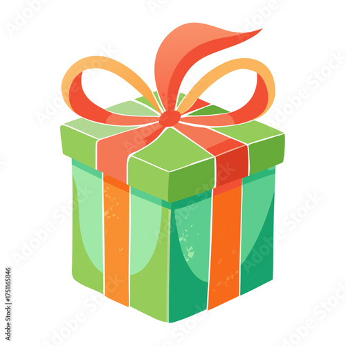 Watercolor gift box isolated on white, generative ai