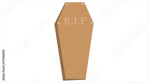 Simple R.I.P. Gravestone Tombstone Vector with Green Grass