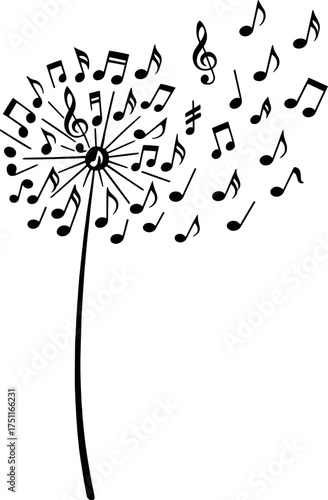 Musical Dandelion SVG Cut Files for Cricut & Silhouette
