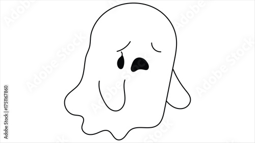  Simple Minimalist White Ghost Character Vector