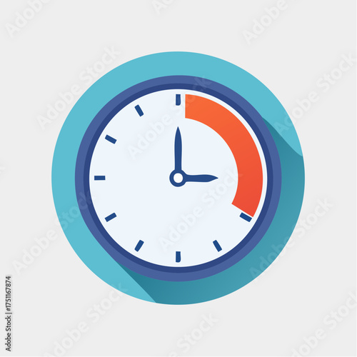 Visual representation of time passing and its management within a circular clock icon