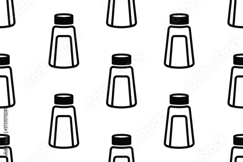 Seamless pattern of salt shaker vector illustration kitchen condiment background