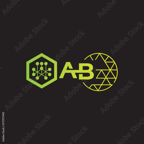 AB A B letters logo design 