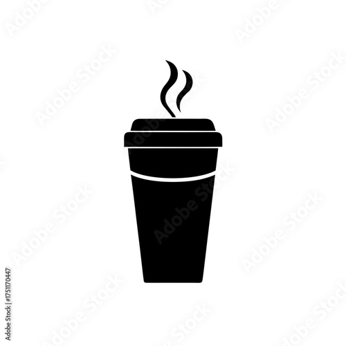 Silhouette of steaming coffee