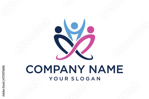 Family connection icon logo templete