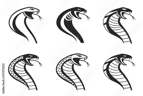 Abstract snake coil icon set minimalist design