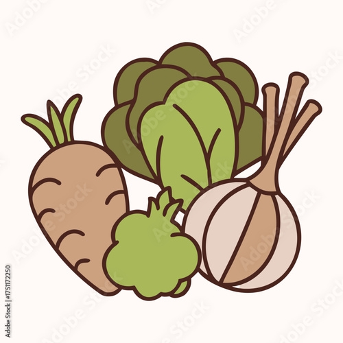 vector illustration of a fresh vegetables