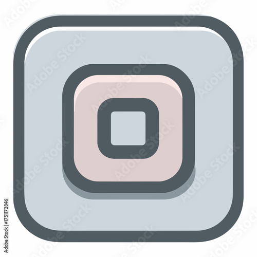 Minimal Stop Button Geometric Icon