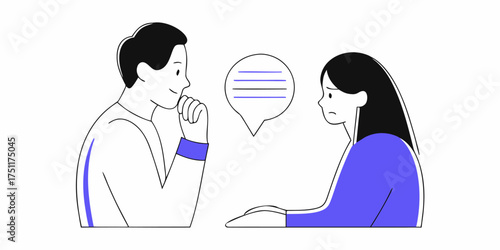 Discussing Problems Illustration of Couple Communication and Relationship Troubles